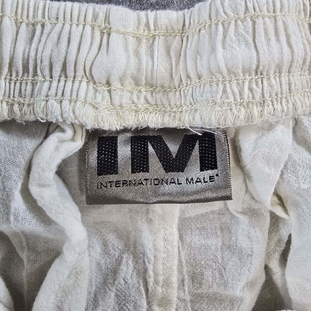Vintage International Male XXL Harem Pants Ivory Drop Crotch 100% Cotton USA - Picture 3 of 11